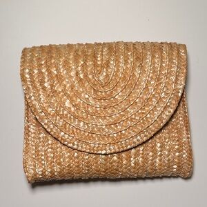 Elegant Tan Woven Clutch